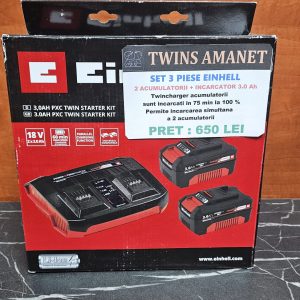SET 3 PIESE EINHELL INCARCATOR +2ACUMULATORI 3.0 Ah